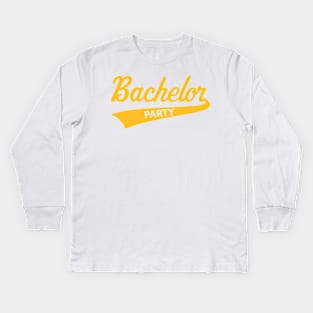 Bachelor Party (Stag Party / Team Groom / Lettering / Gold) Kids Long Sleeve T-Shirt